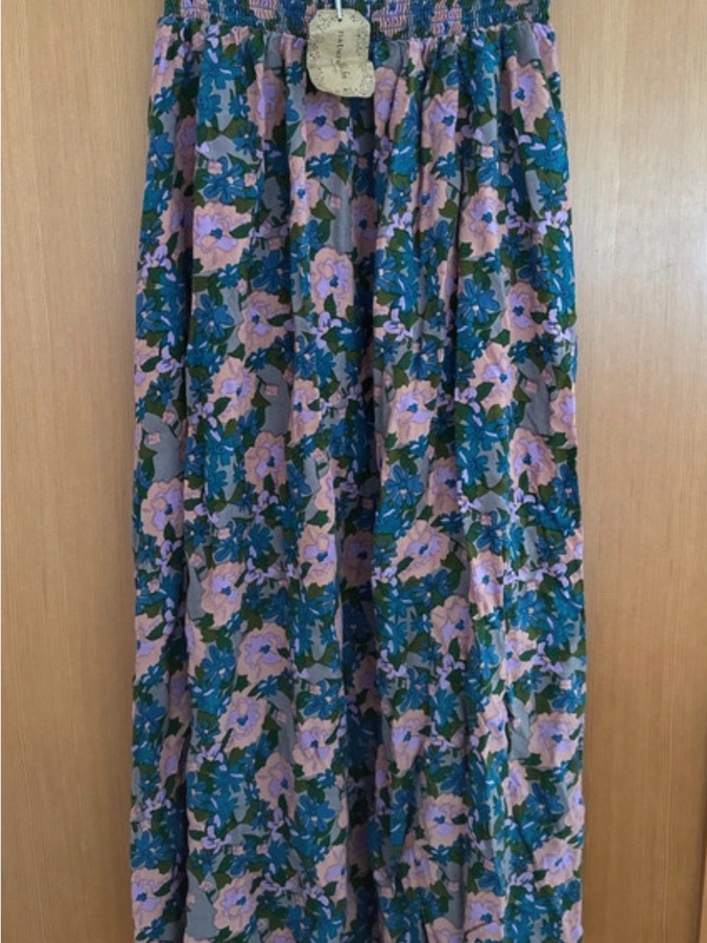 NATURAL LIFE Pink and Blue Floral Maxi Skirt NWT